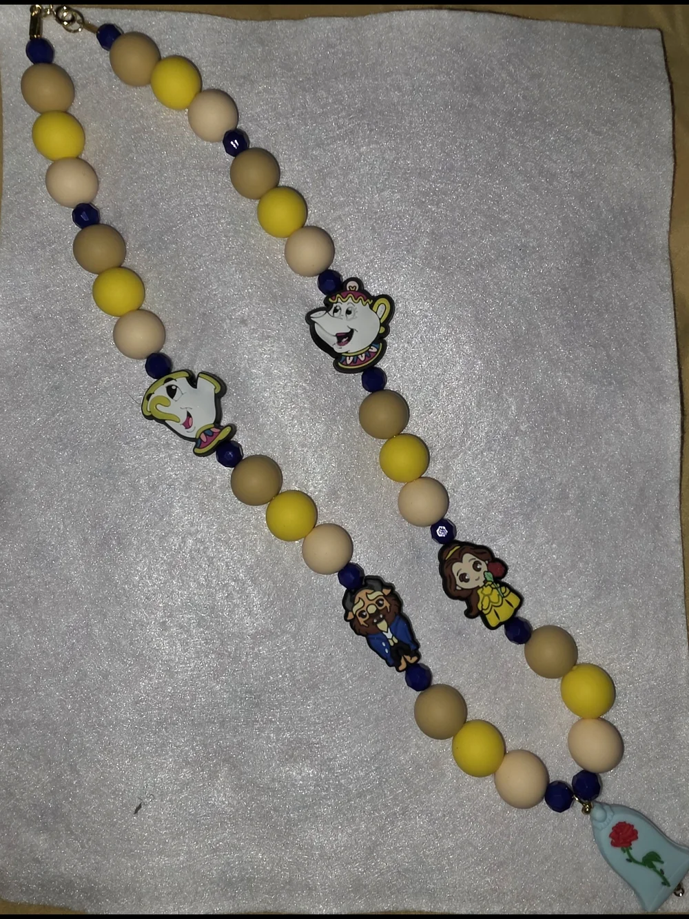 Children's Yellow & Beige Character Bead Necklace - Unbranded